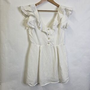 Privacy Please Butterfly sleeves  v neck mini dress